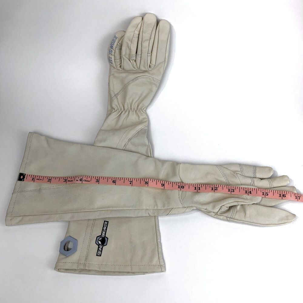 StoneBreaker Leather Rose Gloves Goatskin Sz S Gauntlet 'Fit to Work' Patented